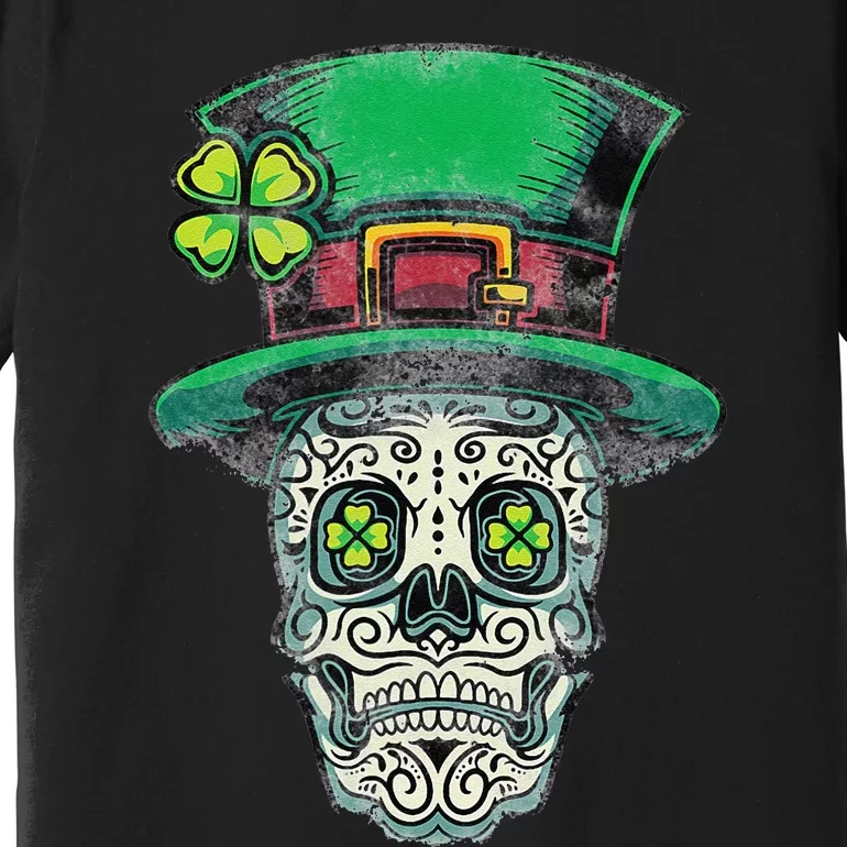 St Patricks Day Mexican Skull Leprechaun Cinco De Mayo Premium T-Shirt