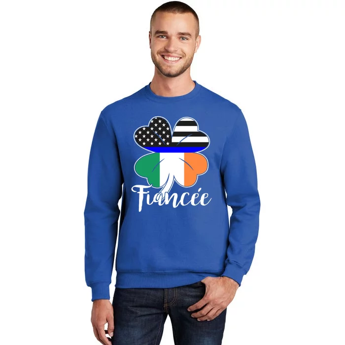 St Patrick's Day Us Flag Irish Police Fiancee Cool Gift Sweatshirt