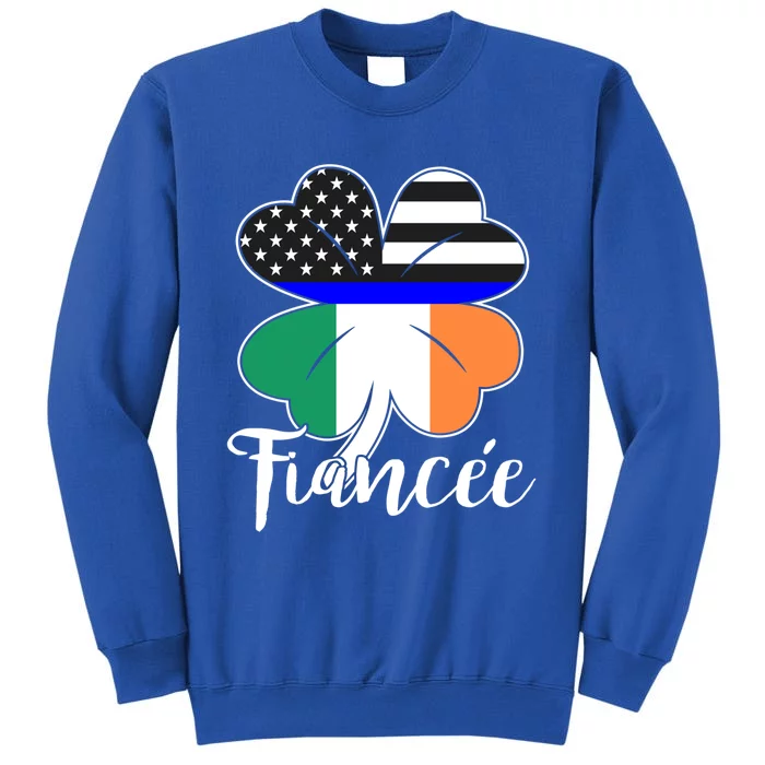 St Patrick's Day Us Flag Irish Police Fiancee Cool Gift Sweatshirt