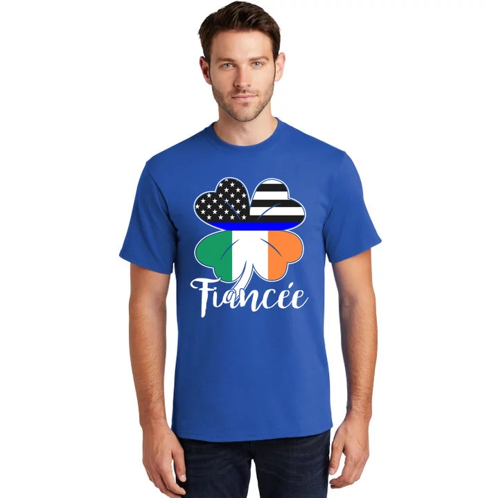 St Patrick's Day Us Flag Irish Police Fiancee Cool Gift Tall T-Shirt