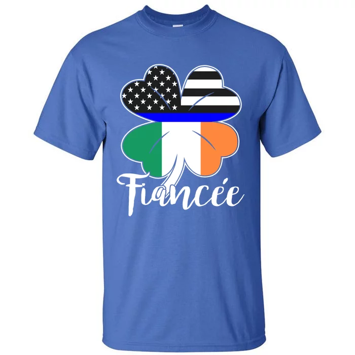 St Patrick's Day Us Flag Irish Police Fiancee Cool Gift Tall T-Shirt