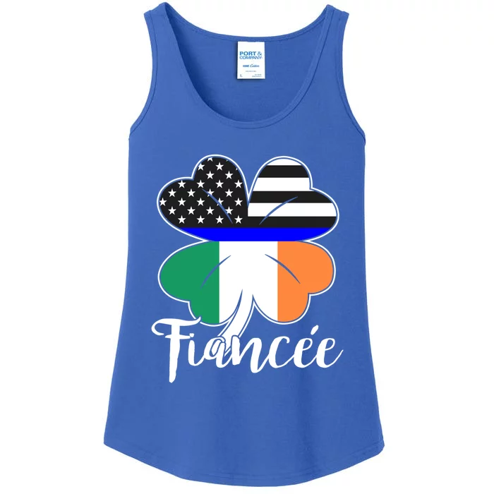 St Patrick's Day Us Flag Irish Police Fiancee Cool Gift Ladies Essential Tank