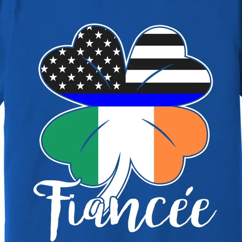 St Patrick's Day Us Flag Irish Police Fiancee Cool Gift Premium T-Shirt