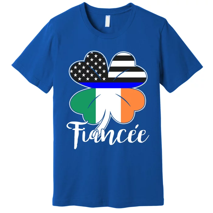 St Patrick's Day Us Flag Irish Police Fiancee Cool Gift Premium T-Shirt