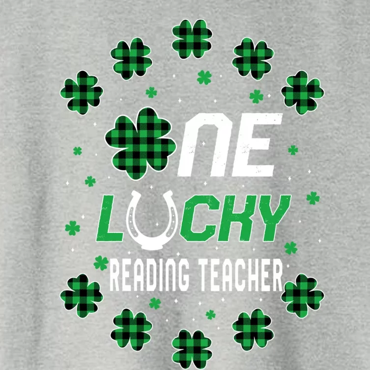 St Patricks Day Prek Kinder One Lucky Reading Teacher Gift Women's Crop Top Tee