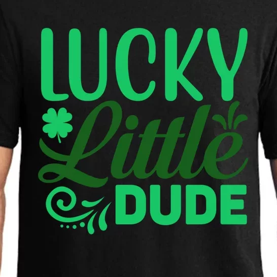 St Patricks Day Clover Shamrock Lucky Little Dude Gift Pajama Set