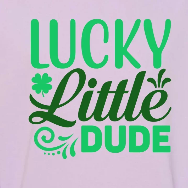 St Patricks Day Clover Shamrock Lucky Little Dude Gift Garment-Dyed Sweatshirt