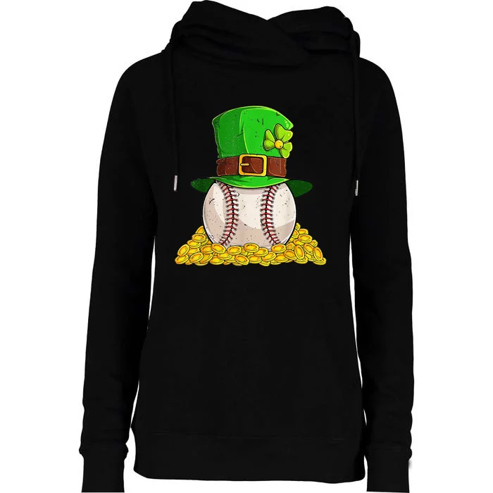 St Patricks Day Baseball Sharmcok Irish Womens Funnel Neck Pullover Hood