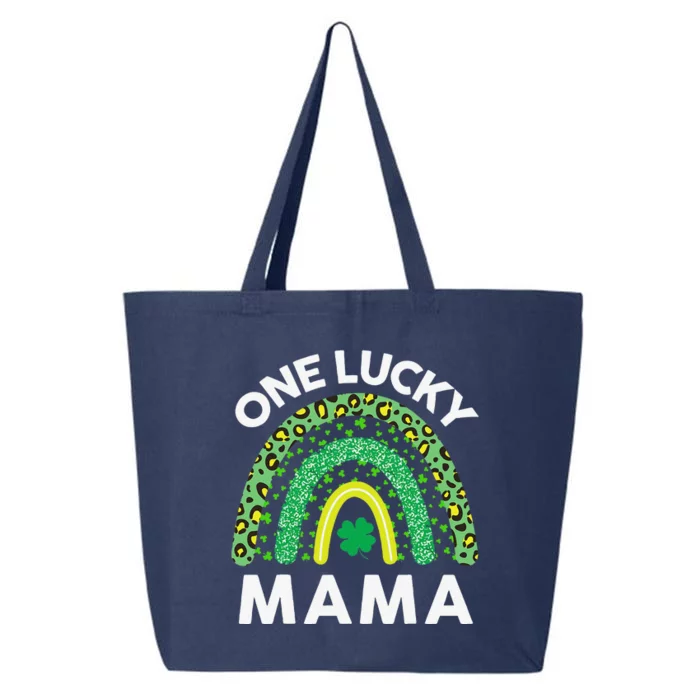 St Patricks Day Gift Women Gift Mommy Leopard One Lucky Mama 25L Jumbo Tote