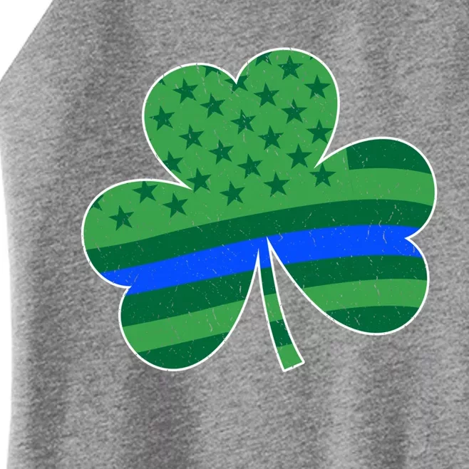 St Patricks Day Shamrock Irish American Police Officer Cop Cute Gift Women’s Perfect Tri Rocker Tank