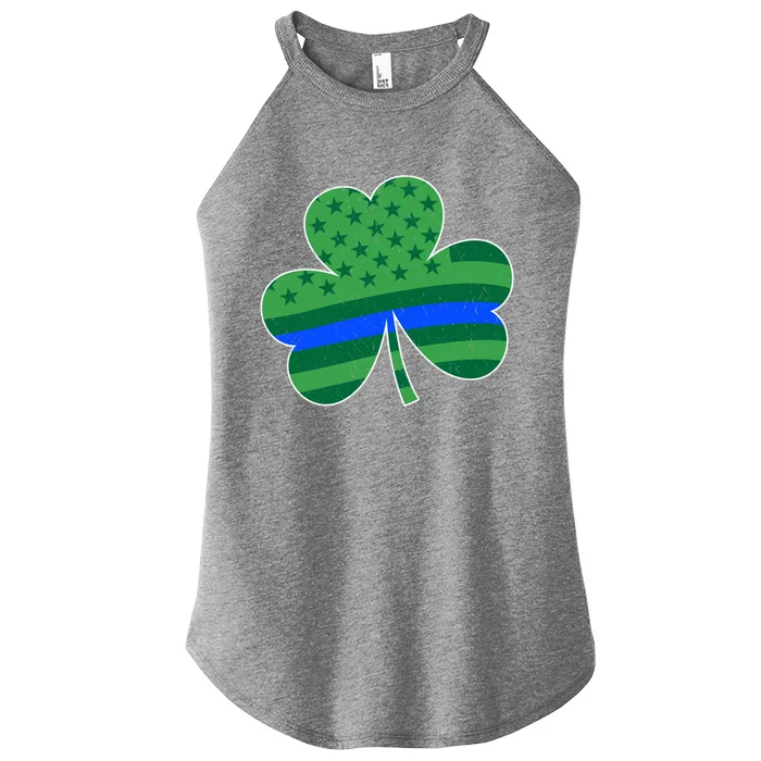 St Patricks Day Shamrock Irish American Police Officer Cop Cute Gift Women’s Perfect Tri Rocker Tank