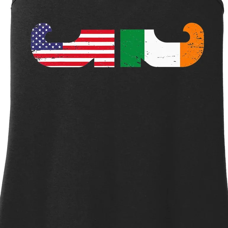 St Patrick's Day Show Your Dual Pride Irish American flags Ladies Essential Tank