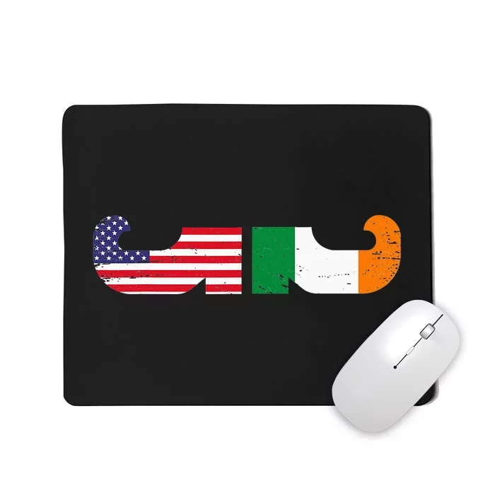 St Patrick's Day Show Your Dual Pride Irish American flags Mousepad