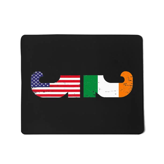 St Patrick's Day Show Your Dual Pride Irish American flags Mousepad