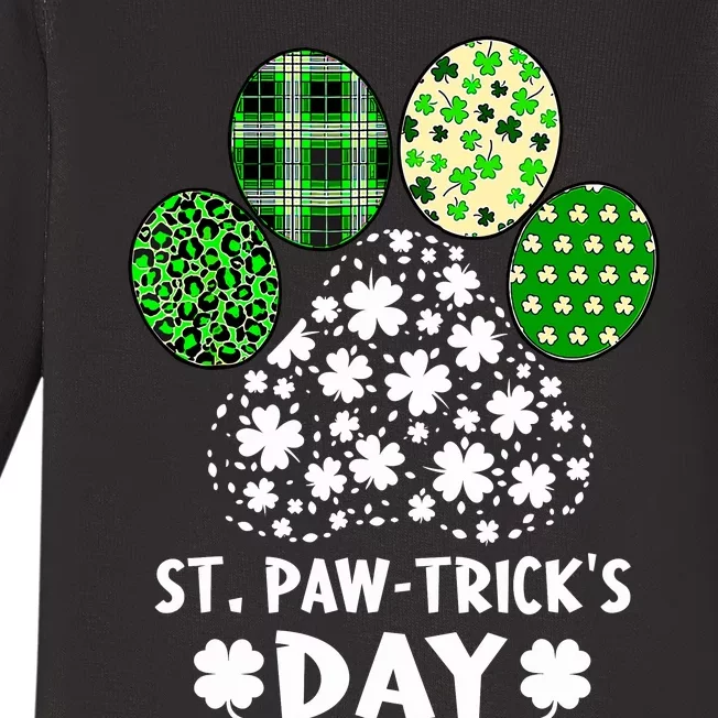 St PawtrickS Day Happy Saint PatrickS Day Dog Lover Baby Long Sleeve Bodysuit