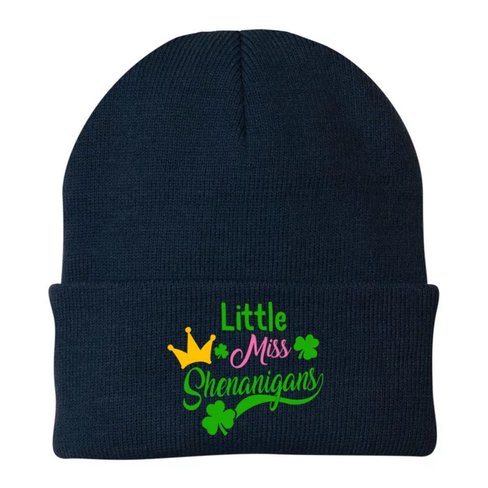 St Patricks Day Little Miss Shenanigans Irish Shamrock Meaningful Gift Knit Cap Winter Beanie