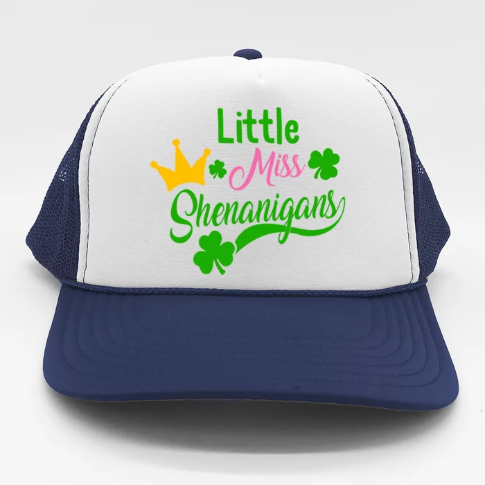 St Patricks Day Little Miss Shenanigans Irish Shamrock Meaningful Gift Trucker Hat