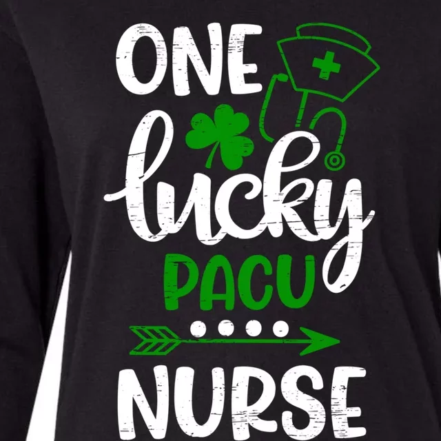 St Patrick`s Day Irish One Lucky Pacu Nurse Hospital Doctor Gift Womens Cotton Relaxed Long Sleeve T-Shirt