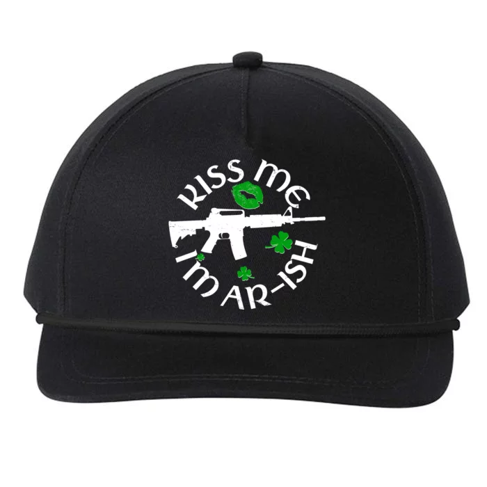 St Patricks Day Kiss Me Im Arish Ar Gun Snapback Five-Panel Rope Hat