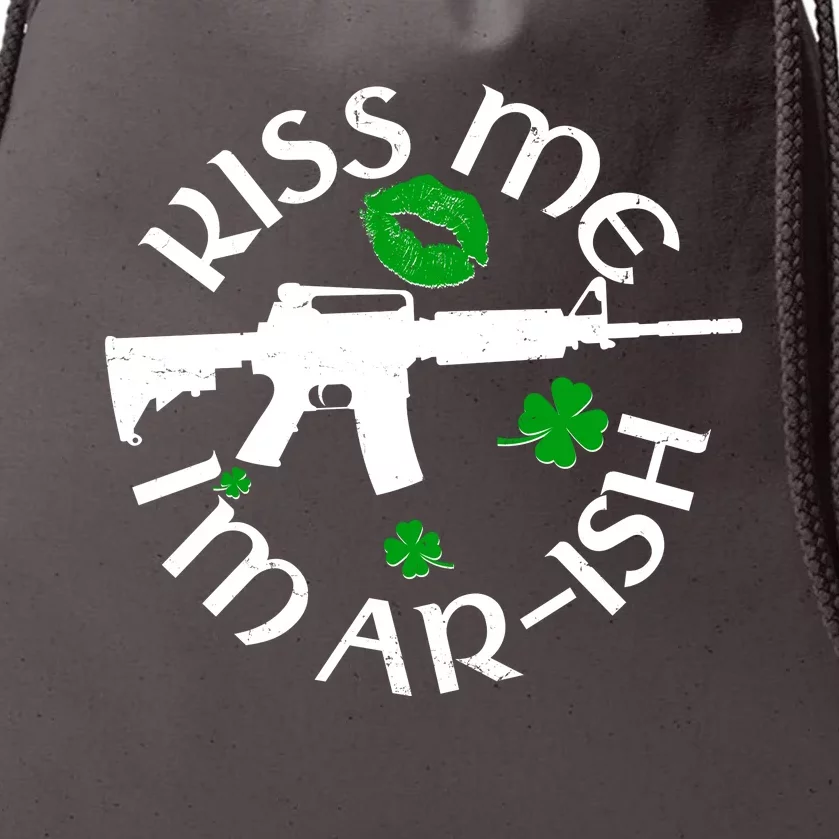 St Patricks Day Kiss Me Im Arish Ar Gun Drawstring Bag