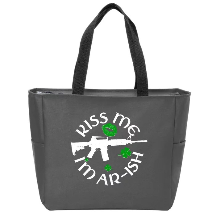 St Patricks Day Kiss Me Im Arish Ar Gun Zip Tote Bag