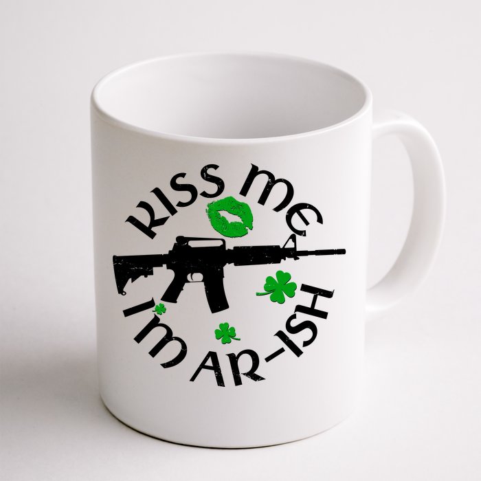 St Patricks Day Kiss Me Im Arish Ar Gun Front & Back Coffee Mug