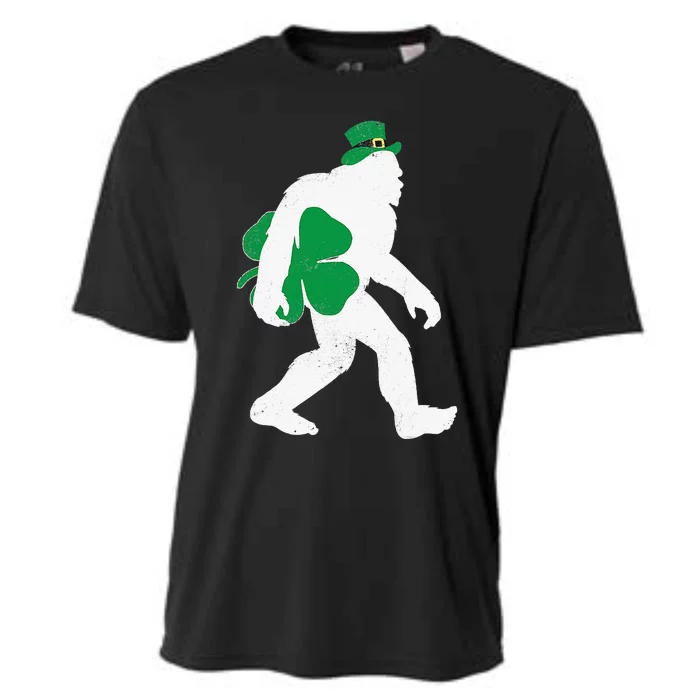 St Patricks Day Bigfoot Clover Leaf Irish Sasquatch Cooling Performance Crew T-Shirt