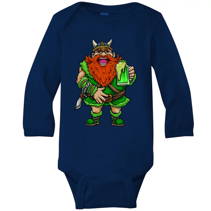 St Patricks Day Meaningful Gift Irish Viking Drawing Gift Meaningful Gift Baby Long Sleeve Bodysuit