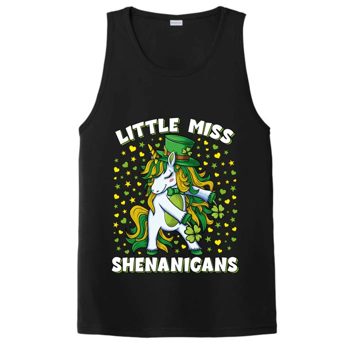 St Patricks Day Unicorn Little Miss Shenanigans Meaningful Gift Performance Tank