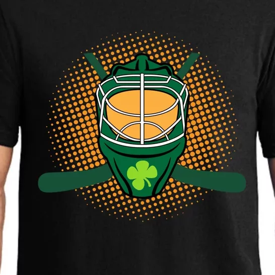 St Patricks Day Ice Hockey Lover Player Irish Green Graphic Cool Gift Pajama Set