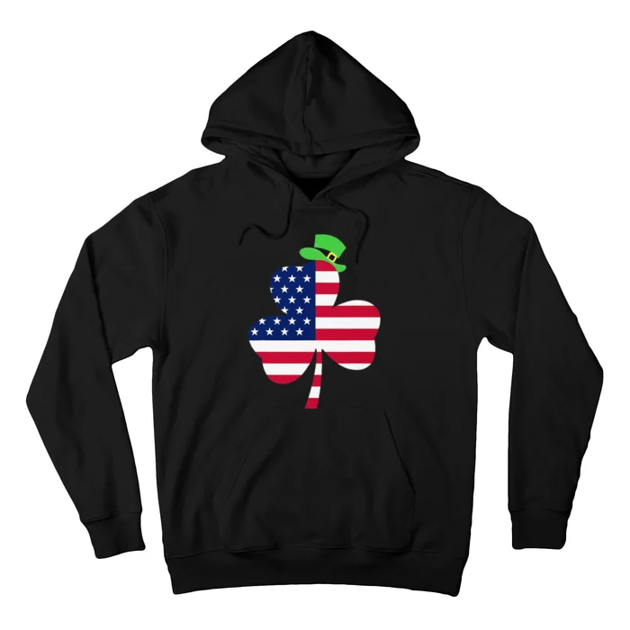 St. Patrick's Day Irish American Flag Ireland Shamrock Hoodie