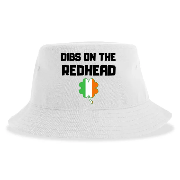 St Patricks Day Dibs On The Redhead Funny Sustainable Bucket Hat