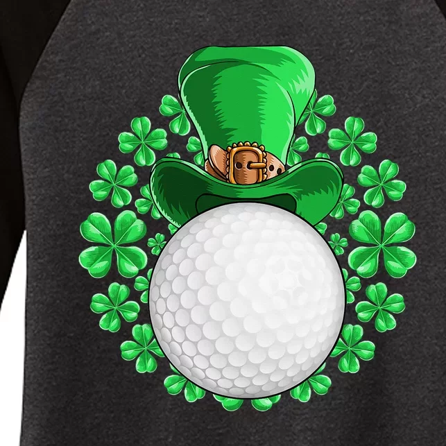 St Patricks Day Golf Golfing Irish Golfer Beer Humor Women's Tri-Blend 3/4-Sleeve Raglan Shirt