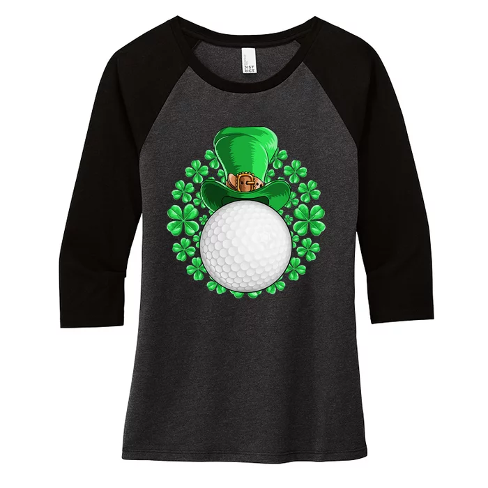 St Patricks Day Golf Golfing Irish Golfer Beer Humor Women's Tri-Blend 3/4-Sleeve Raglan Shirt