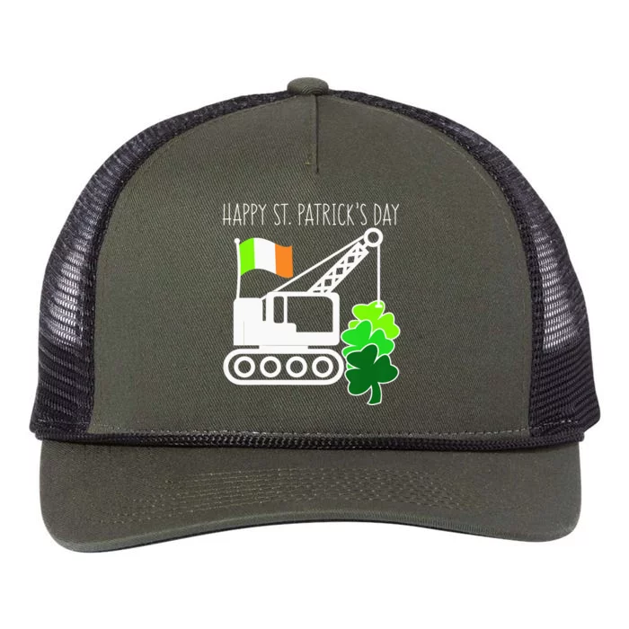 Saint Patricks Day Truck Funny Loads Of Luck Shamrock Retro Rope Trucker Hat Cap