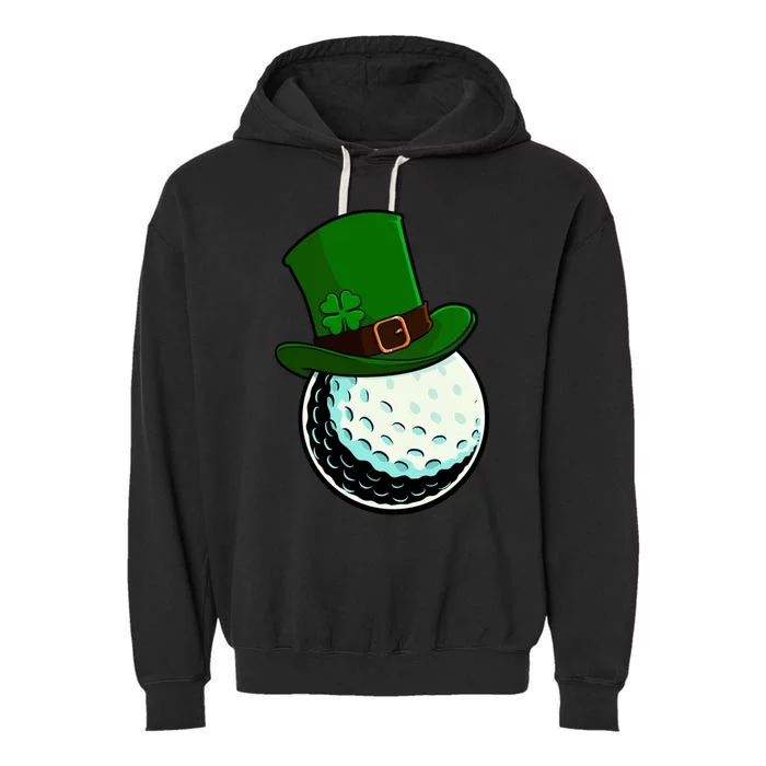 St Patricks Day Golf Lucky Leprechaun Shamrock Clovers Gift Garment-Dyed Fleece Hoodie