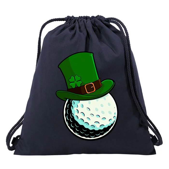 St Patricks Day Golf Lucky Leprechaun Shamrock Clovers Gift Drawstring Bag