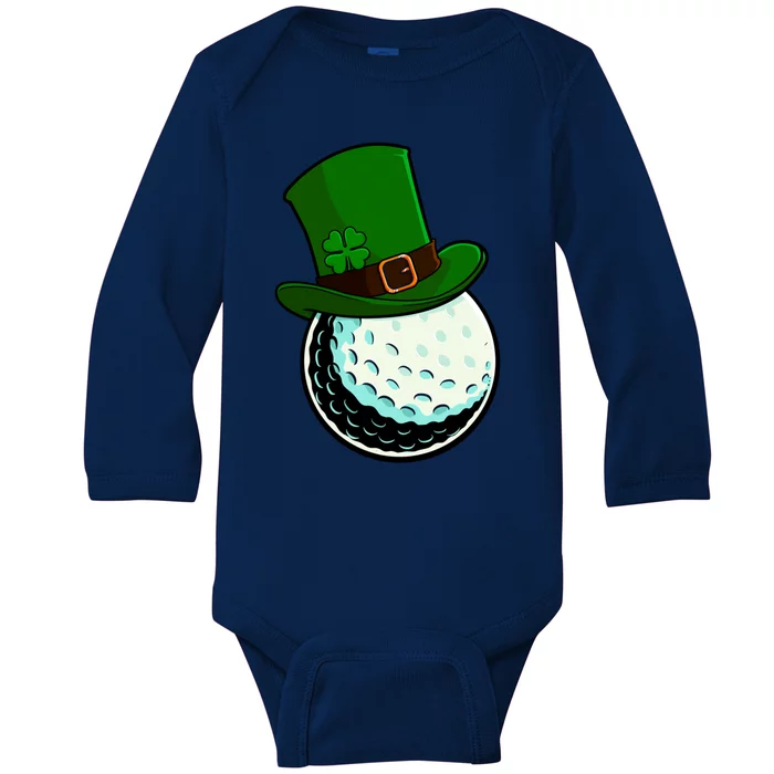 St Patricks Day Golf Lucky Leprechaun Shamrock Clovers Gift Baby Long Sleeve Bodysuit