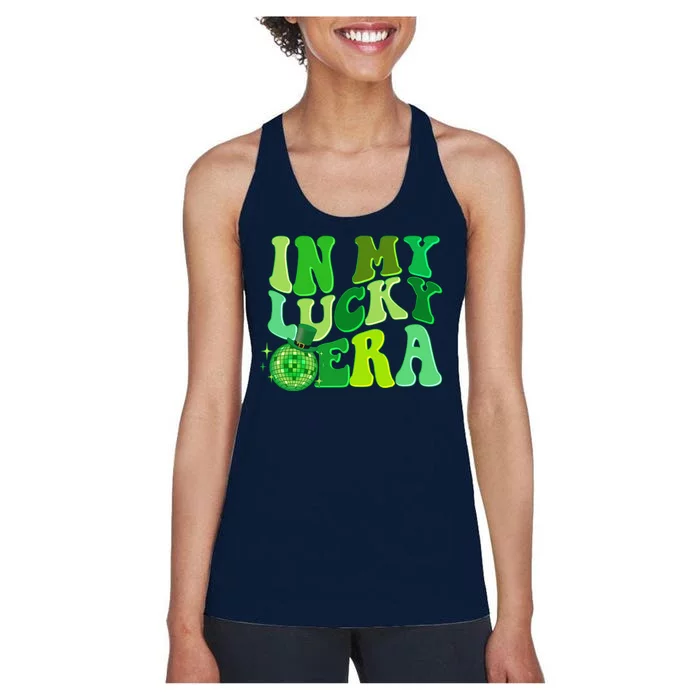 St Patricks Day In My Lucky Era Disco Ball Women's Racerback Tank