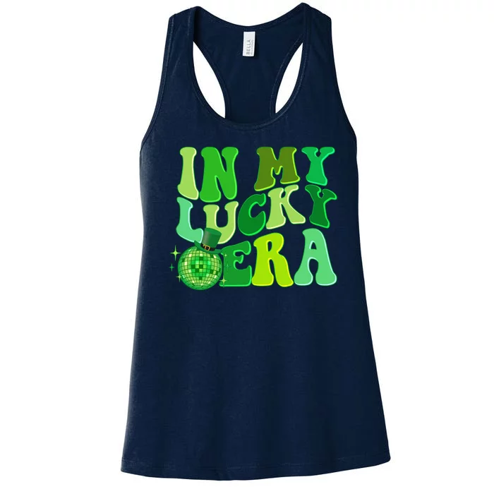 St Patricks Day In My Lucky Era Disco Ball Women's Racerback Tank