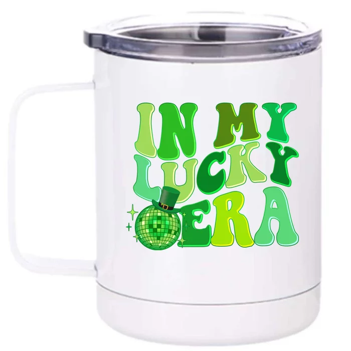 St Patricks Day In My Lucky Era Disco Ball Front & Back 12oz Stainless Steel Tumbler Cup