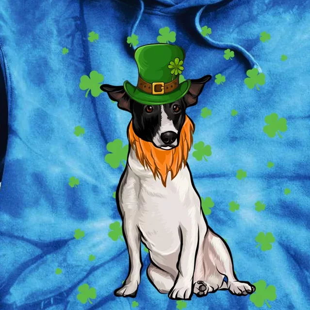 St Patricks Day Rat Terrier Dog Shamrock Gift Cool Gift Tie Dye Hoodie