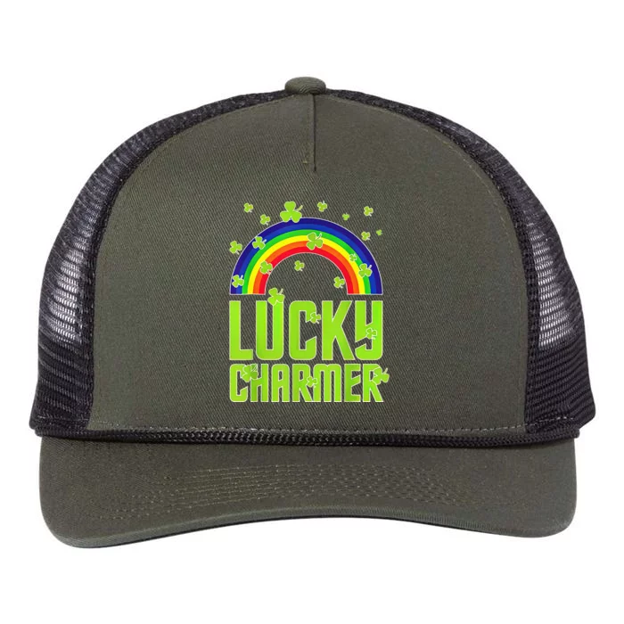 St patricks day funny Lucky Charmer shamrock charm Retro Rope Trucker Hat Cap