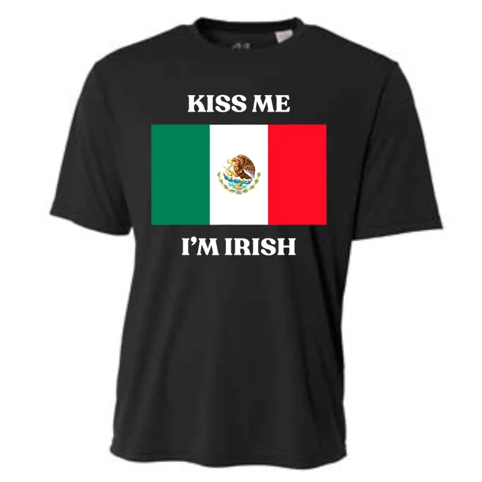 St Patricks Day Funny Kiss Me Im Irish Irish Beer Mexico Flag Gift Cooling Performance Crew T-Shirt