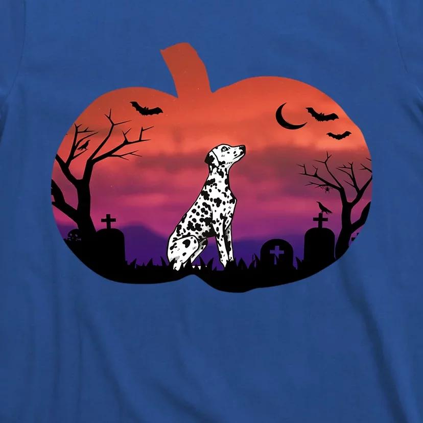 Spooky Pumpkin Dalmatian Dog Halloween Holiday Gift T-Shirt