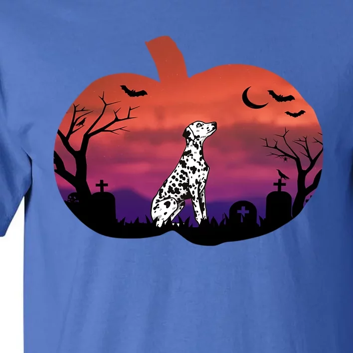 Spooky Pumpkin Dalmatian Dog Halloween Holiday Gift Tall T-Shirt