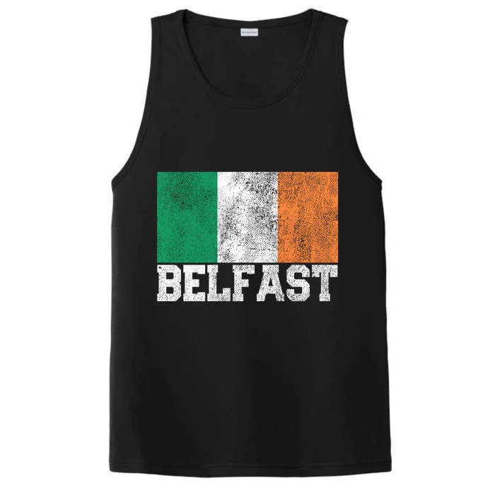 St Patrick's Day Irish Flag Belfast Ireland Saint Paddy's Funny Gift Performance Tank