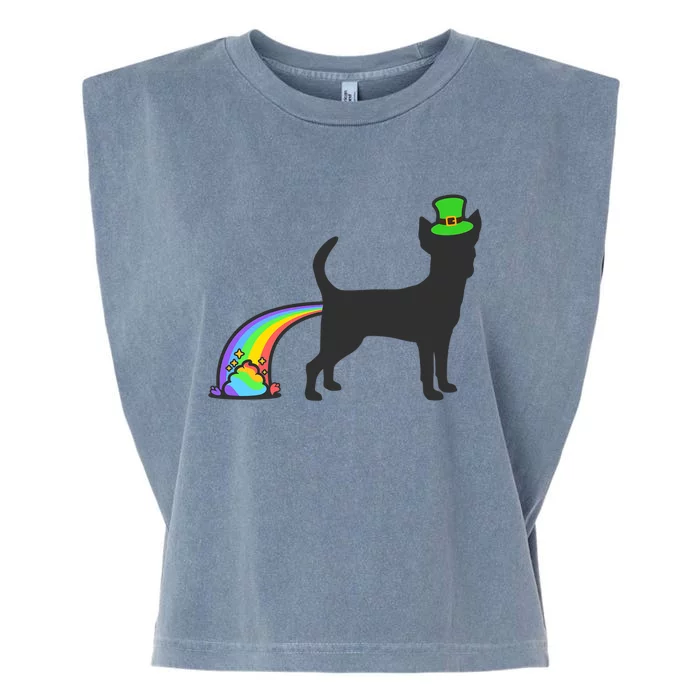 St Patricks Day Rainbow Dog Chihuahua Meaningful Gift Garment-Dyed Women's Muscle Tee