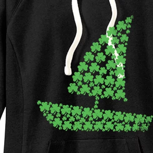 St Patricks Day Shamrock Boating Distressed Gift Women's Fleece Hoodie