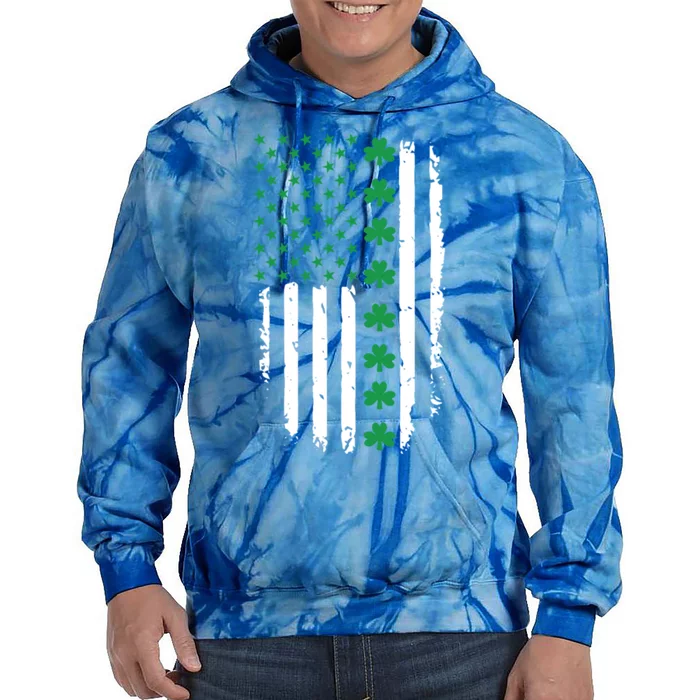 St Patrick's Day Irish American Flag Patty's Day Gift Tie Dye Hoodie